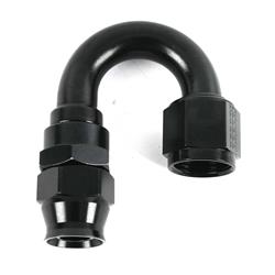 Fitting, Hose End, Real Street, 180 Degree, -10 AN, Aluminum, Black Anodized, Each