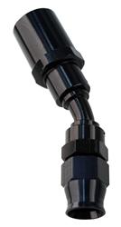 Fitting, Real Street EFI, 30 degree, 3/8 in. Female Push-on, -6 AN Female Quick-connect, Aluminum, Black, Each