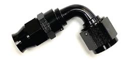 Fitting, Hose End, Reusable, 90 Degree, -8 AN Hose to Female -10 AN, Aluminum, Black Anodized, Each