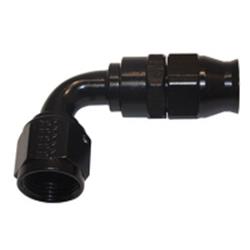 Fitting, Hose End, Real Street, 90 Degree, -6 AN, Aluminum, Black Anodized, Each