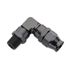 Fitting, Hose End, Real Street, 90 Degree, -6 AN Hose to 3/8 in. NPT Male, Aluminum, Black Anodized, Each