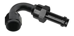 Fitting, Hose End, EZ Street, 45 Degree, -6 AN, Barb to Female Thread, Aluminum, Black Anodized, Each