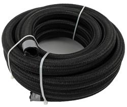 Hose, -16 AN Size, -40 To 300 degrees F, 500 psi, Synthetic Rubber, Braided Nylon, Black, 20 ft. Length, Each