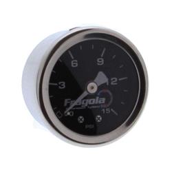 Gauge, Fuel Pressure, 0-15 psi, 1 1/2 in., Liquid Filled, Analog, Mechanical, Each