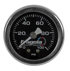 Gauge, Fuel Pressure, 0-100 psi, 1 1/2 in., Analog, Mechanical, Liquid Filled, Each