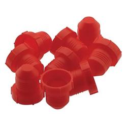 Fitting, Cap, -8 AN Male, Plastic, Red, Set of 10