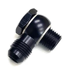 Fitting, -8 AN Banjo, 14mm x 1.5 Banjo Bolt, Aluminum, Black, Each