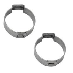 Hose Clamps, Push Lock, Stainless Steel, Natural, -8 AN, Pair