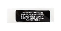 Decals and Sticker, Replacement, High Pressure Warning, Adhesive, 1.50 in. Length, 0.50 in. Height, Each