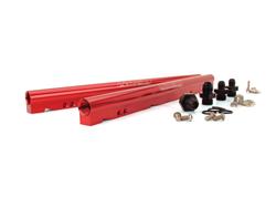 Fuel Rails, Billet Aluminum, Red Anodized, LS1, LS6, Cadillac, Chevy, Pontiac, 5.7L, Pair