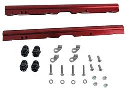 Fuel Rails, Billet Aluminum, Red Anodized, Chevy, LS2 Engine, LSXR 102mm Intake, Kit