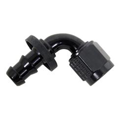 Fitting, Hose End, Push-Lock, 90 Degree, Aluminum, Black, -6 AN, Each