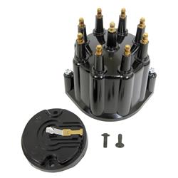 Distributor Cap and Rotor, Dual-Sync, Male/HEI, Black Cap, Chevy, Chrysler, Dodge, Ford, Plymouth, FAST, Set