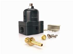 Fuel Pressure Regulator, Inline, 30-70 psi, Billet Aluminum, Black, Two Inlets/One Outlet, -6 AN O-ring, Each