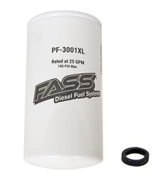 Fuel Filter, Extended Length Particulate Filters, 1 in.-14 Threads, 144 Microns, 6.75 in. Length, 3.75 in. O.D., 100 Max Pressure, White, Each