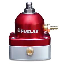 Fuel Pressure Regulator, 525 Series, Inline, Return Style, 4-12 psi, Billet Aluminum, Red Anodized, Each