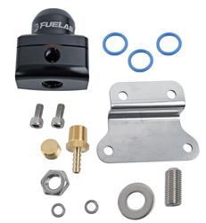 Fuel Pressure Regulator, 535 Series Mini, Inline, Return Style, 25-90 psi, Billet Aluminum, Black Anodized