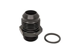 Fitting, Port Fitting, Adapter, AN to Male Straight Cut O-ring, Aluminum, Black Anodized, -8 AN O-ring, -10 AN Male, Each