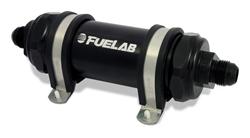 Fuel Filter, FUELAB 828 Series, Inline, 10 microns, Aluminum Housing, Black Anodized, Long Paper Element, Each