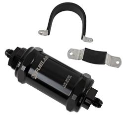 Fuel Filter, 848 Series, Inline, 10 microns, Billet Aluminum Housing, Black Anodized, Paper Element, Each