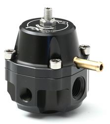 Fuel Pressure Regulator, Two -6 AN Ports, Two 1/8 in. NPT Gauge/Sensor Ports, One -6 AN Return Port, 25-80 psi, Billet Aluminum, Black Anodized, Each