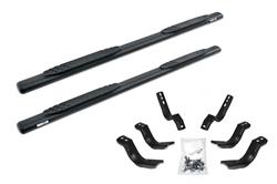 Step Bars, Nerf Bars, 1000 Series Side Steps, Stainless Steel, Textured Black Powdercoated, 4.00 in. Diameter, for Nissan, Pair