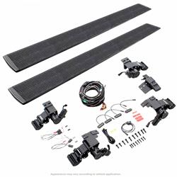 Power Running Boards, E-1 Electric, Aluminum, Black, Textured, Bedliner, 6.00 in., Toyota, Brackets, Pair