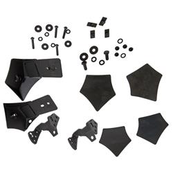 Auxilliary Light Mounting Plates, Hood Catch Latch, Steel, Black Textured Powerdercoated, Jeep, Pair