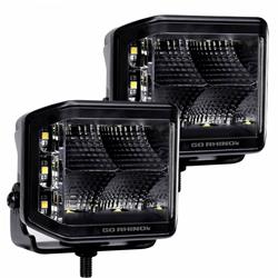 Auxiliary Lights, XPLOR Blackout Series, Flood, Square, 10-30 V, 70 watts, White LED, Clear Lens, Black Housing, Pair
