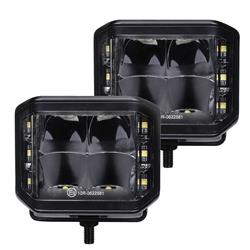 Auxiliary Lights, XPLOR Blackout Series, Spot, Square, 10-30 V, 70 watts, White LED, Clear Lens, Black Housing, Pair