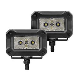 Auxiliary Lights, XPLOR Bright Series, Flood, Rectangular, 10-30 V, 10 watts, White LED, Clear Lens, Black Housing, Pair