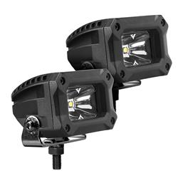 Auxiliary Lights, XPLOR Bright Series, Spot, Rectangular, 10-30 V, 10 watts, White LED, Clear Lens, Black Housing, Pair