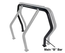 Bed Roll Bar, B-Position Bar, Steel, Black Powdercoated, Ford, Kit
