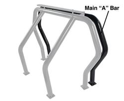 Roll Bar, Show, Steel, Black Powdercoat, Front Bar, Each