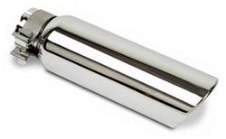 Exhaust Tip, Single, Round, Clamp-on, Stainless Steel, Polished, 3 in. Inlet I.D., 14 in. Length, Each
