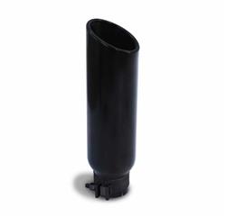Exhaust Tip, 2.50 in. Inlet, 4.00 Outlet, 14.00 Overall Length, Rolled Slant Cut Tip, Black Powdercoated, Stainless, Each