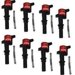 Direct Ignition Coil; 3V Hot Street Coil Packs, Hot Street Ignition Coil Pack; Set Of 8; Black; 45000 Volts