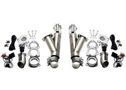 Exhaust Cutouts, Dual, Electric, Round, Clamp-On, 2.50 in. Diameter, Stainless Steel, Kit