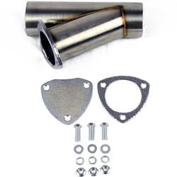 Exhaust Cutout, Single, Manual, Round, Weld-On, 2.50 in. Diameter, Stainless Steel, Kit