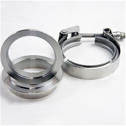 Exhaust Clamp, V-Band, 2.250 in. Pipe Diameter, Stainless Steel, Includes V-Band Clamp and Male to Female Interlocking Flanges, Kit