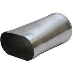 Exhaust Adapter, 3 in. Round to 3 in. Oval Adapter, Weld In, Stainless Steel, Each