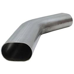 Exhaust Tubing, Oval, 45 Degree Horizontal Bend, 3.00 in. Diameter, 4.50 in. Bend Radius, Stainless Steel, Each