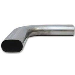 Exhaust Tubing, Oval, 90 Degree Horizontal Bend, 3.00 in. Diameter, 4.50 in. Bend Radius, Stainless Steel, Each