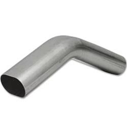 Exhaust Tubing, Oval, 45 Degree Vertical Bend, 3.00 in. Diameter, 4.50 in. Bend Radius, Stainless Steel, Each