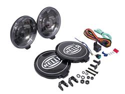 Driving Lights, Clear Lens, Black Housing, Round, 12 V, 55 Watts, 6.420 in. Diameter, Pair