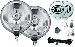 Driving Lights, Clear Lens, Black Housing, Round, 12 V, 55 Watts, 7.322 in. Diameter, Pair