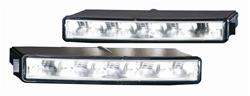 Daytime Running Light Kit; Universal LED Daytime Running Lamp Kit; Rectangle; Clear Lens; Black Housing; 12V;