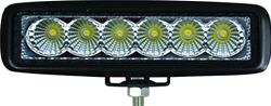 Light Bar, Value Fit, 6 LEDs, Clear, Flood Beam, with Pedestal, Multi-Volt, Black Aluminum, Each