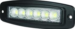 Light Bar, Mini LED, 6 in. Length, 6 LEDs, Flood Beam, Flush Mount, Each
