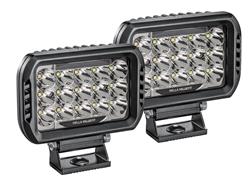 Driving Light, Clear Lens, Black Housing, Rectangular, 10-30 V, 75 Watts, Kit